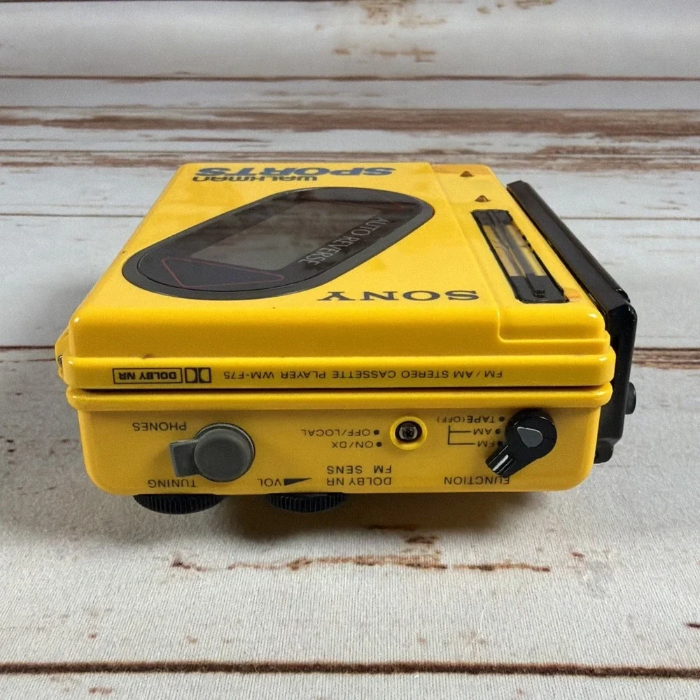 Sony WM-F75 Yellow Sports Walkman Cassette Radio For Parts